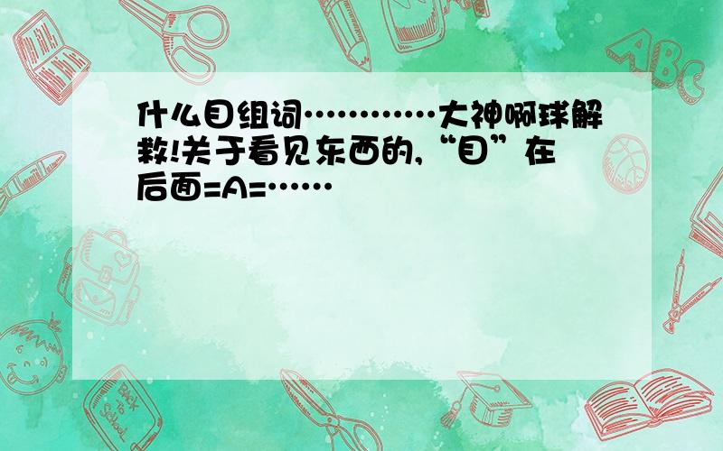 什么目组词…………大神啊球解救!关于看见东西的,“目”在后面=A=……