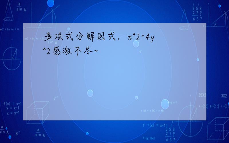 多项式分解因式：x^2-4y^2感激不尽~