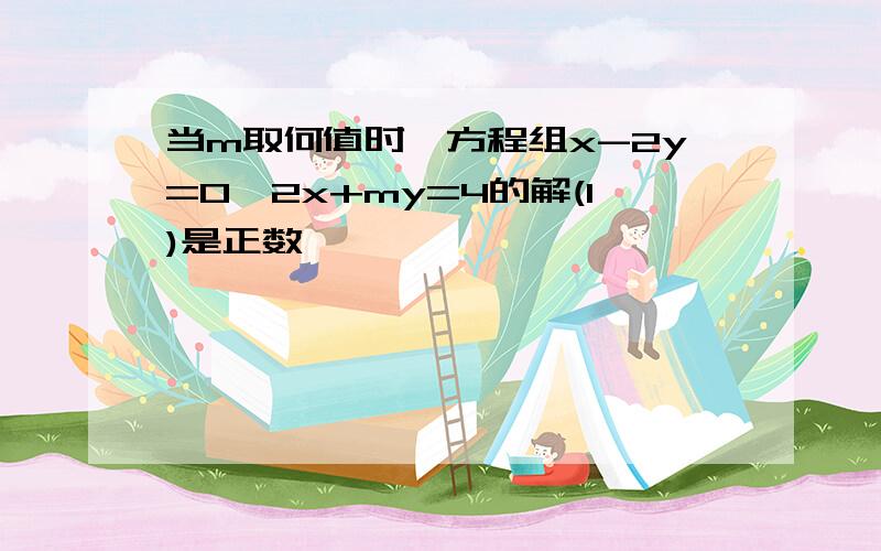 当m取何值时,方程组x-2y=0,2x+my=4的解(1)是正数