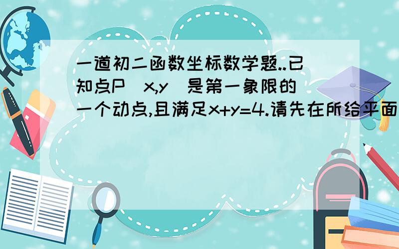 一道初二函数坐标数学题..已知点P(x,y)是第一象限的一个动点,且满足x+y=4.请先在所给平面直角坐标系中画出函数y=2x+1的图像,该图像与x轴交与点A,(1)利用所画图像,求当-1≤y≤3时x的取值范围;(2