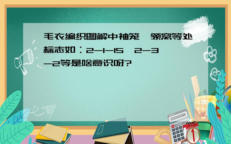 毛衣编织图解中袖笼,领窝等处标志如：2-1-15,2-3-2等是啥意识呀?