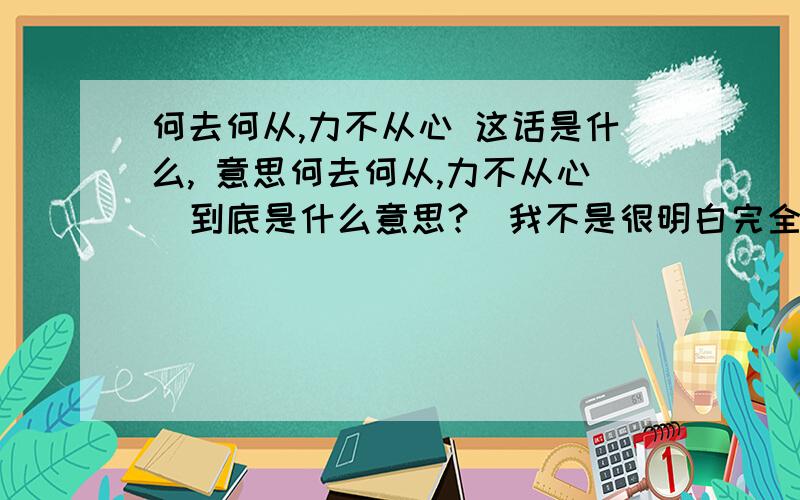 何去何从,力不从心 这话是什么, 意思何去何从,力不从心  到底是什么意思?  我不是很明白完全的意思 高手请进!