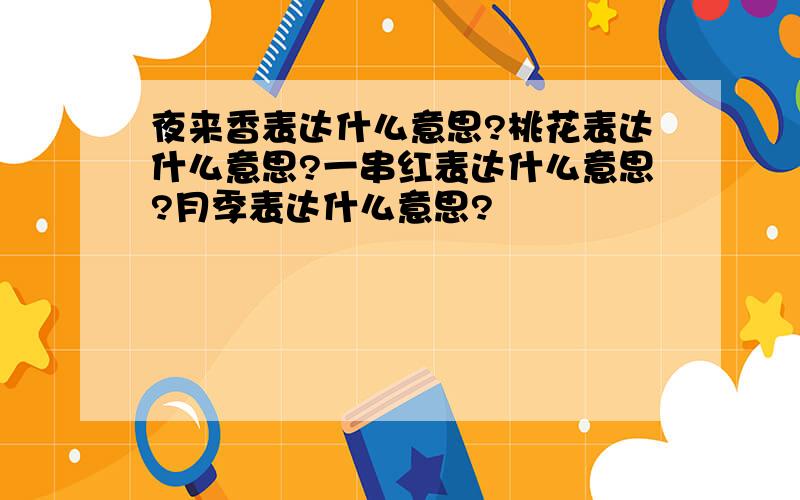 夜来香表达什么意思?桃花表达什么意思?一串红表达什么意思?月季表达什么意思?