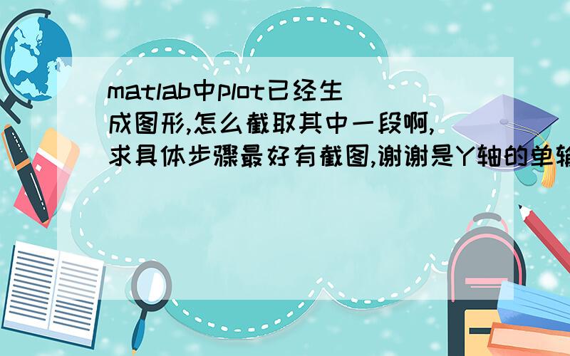 matlab中plot已经生成图形,怎么截取其中一段啊,求具体步骤最好有截图,谢谢是Y轴的单输入变量,X轴是默认的,但是X、Y轴都要截取.例如原来是1到10,间隔是1,现在截取4到6,间距变为0.5