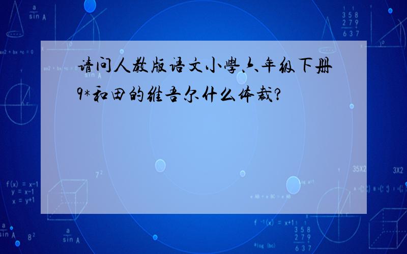 请问人教版语文小学六年级下册9*和田的维吾尔什么体裁?