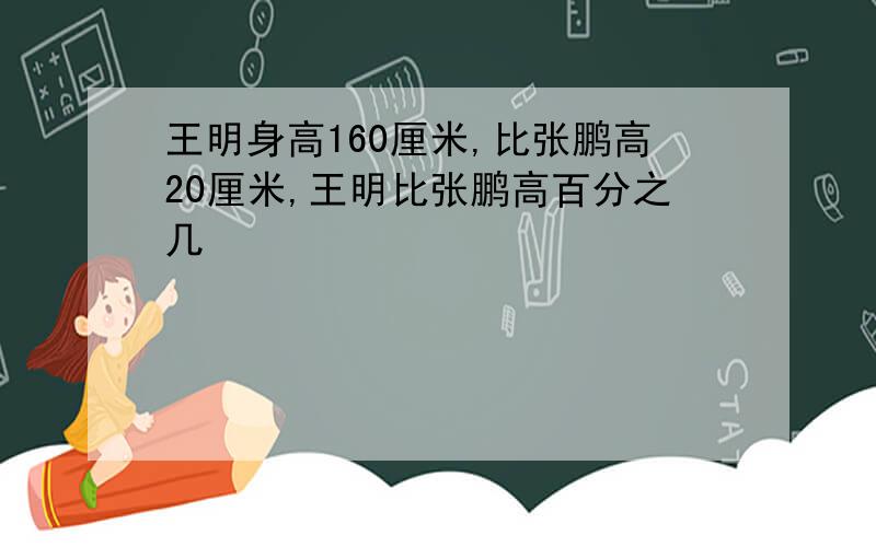 王明身高160厘米,比张鹏高20厘米,王明比张鹏高百分之几