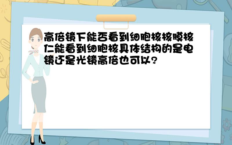 高倍镜下能否看到细胞核核膜核仁能看到细胞核具体结构的是电镜还是光镜高倍也可以?