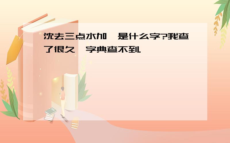 沈去三点水加纟是什么字?我查了很久,字典查不到.