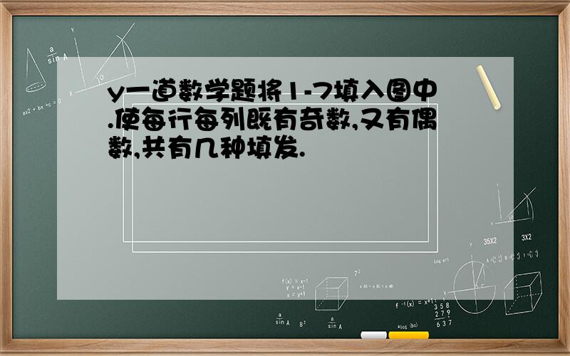 y一道数学题将1-7填入图中.使每行每列既有奇数,又有偶数,共有几种填发.