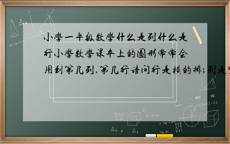 小学一年级数学什么是列什么是行小学数学课本上的图形常常会用到第几列,第几行请问行是横的排；列是竖的排吗?