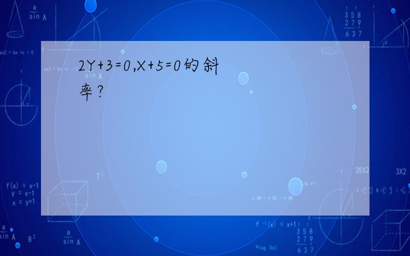 2Y+3=0,X+5=0的斜率?