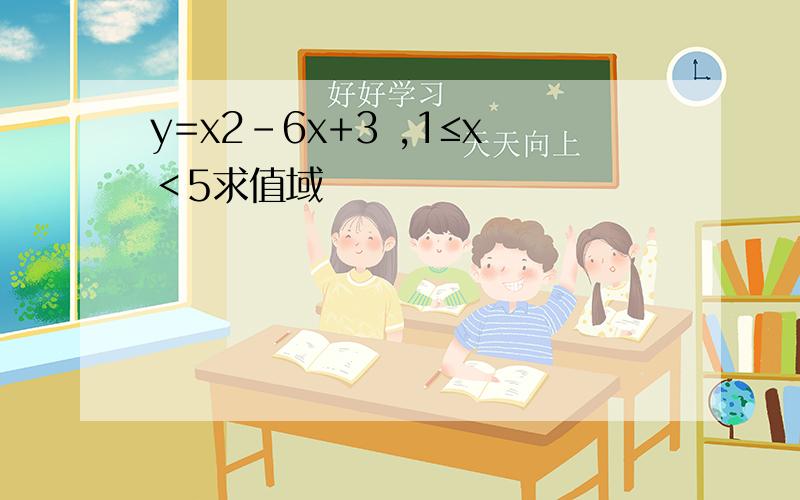 y=x2-6x+3 ,1≤x＜5求值域