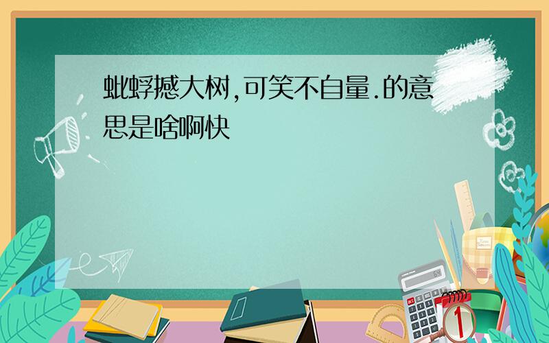 蚍蜉撼大树,可笑不自量.的意思是啥啊快