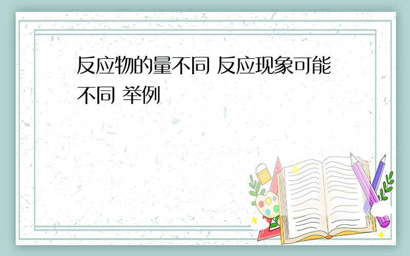 反应物的量不同 反应现象可能不同 举例