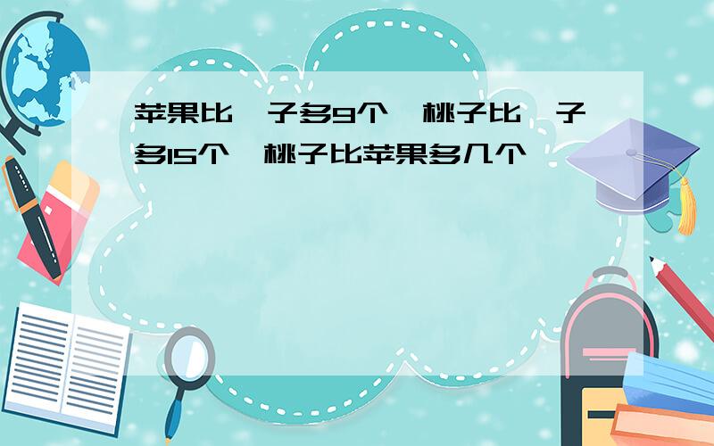 苹果比桔子多9个,桃子比桔子多15个,桃子比苹果多几个