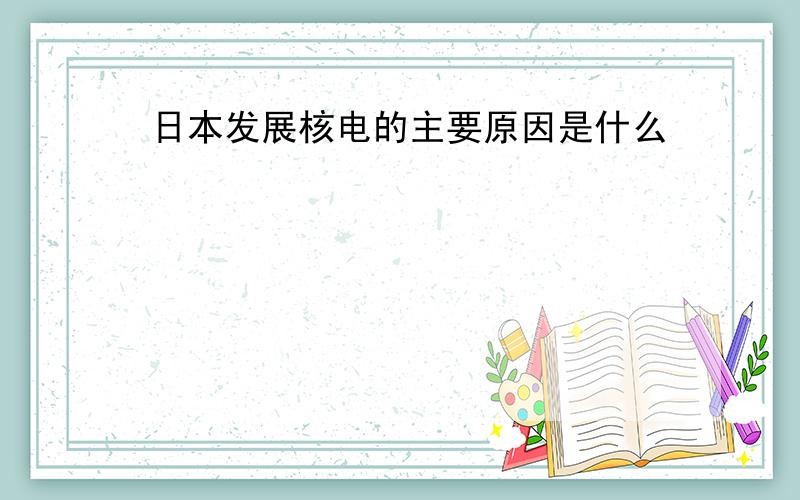 日本发展核电的主要原因是什么