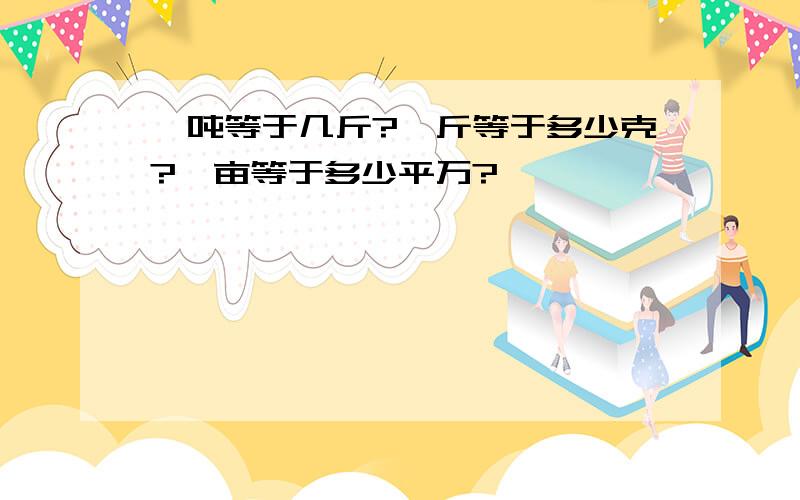 一吨等于几斤?一斤等于多少克?一亩等于多少平万?