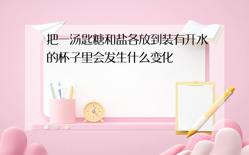 把一汤匙糖和盐各放到装有开水的杯子里会发生什么变化