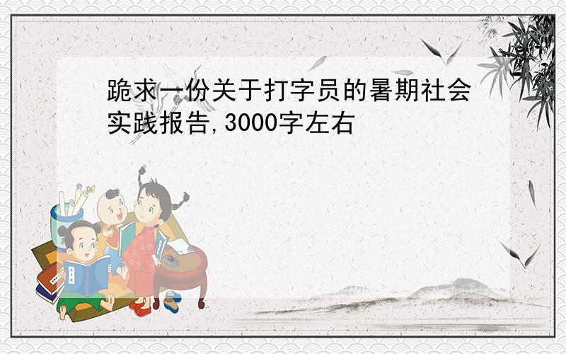 跪求一份关于打字员的暑期社会实践报告,3000字左右