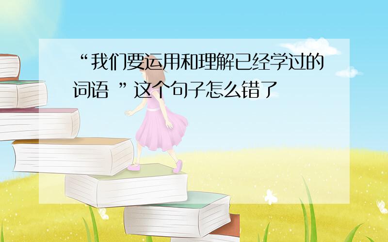 “我们要运用和理解已经学过的词语 ”这个句子怎么错了