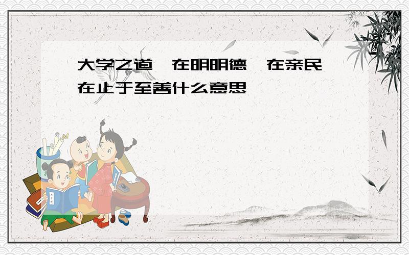 大学之道,在明明德,在亲民,在止于至善什么意思