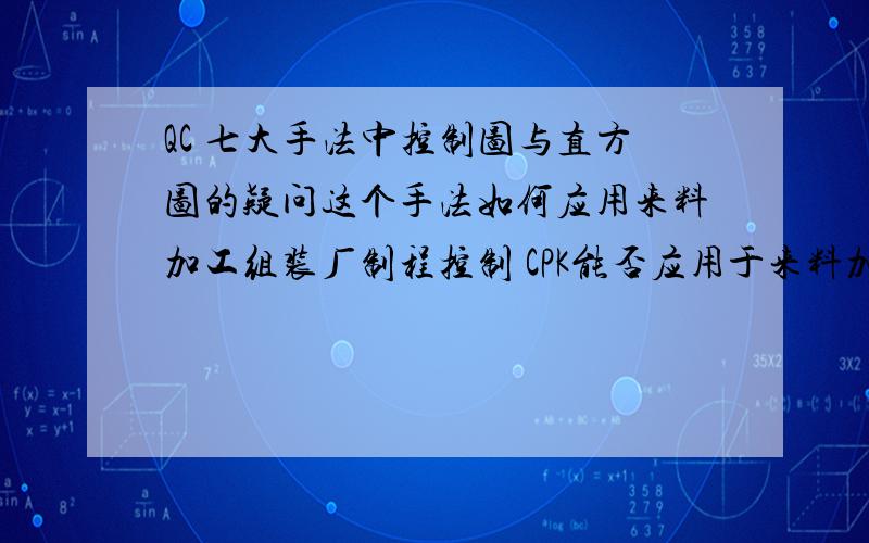 QC 七大手法中控制图与直方图的疑问这个手法如何应用来料加工组装厂制程控制 CPK能否应用于来料加工组装厂,质量小生求解