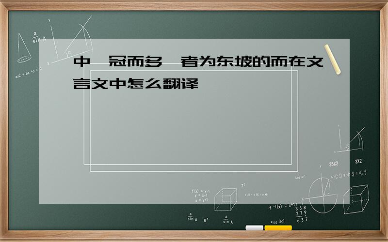 中峨冠而多髯者为东坡的而在文言文中怎么翻译