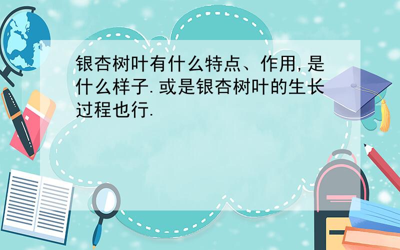 银杏树叶有什么特点、作用,是什么样子.或是银杏树叶的生长过程也行.