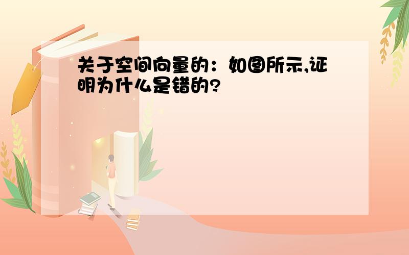 关于空间向量的：如图所示,证明为什么是错的?