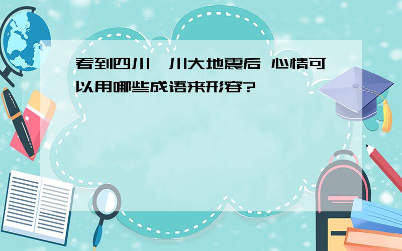 看到四川汶川大地震后 心情可以用哪些成语来形容?