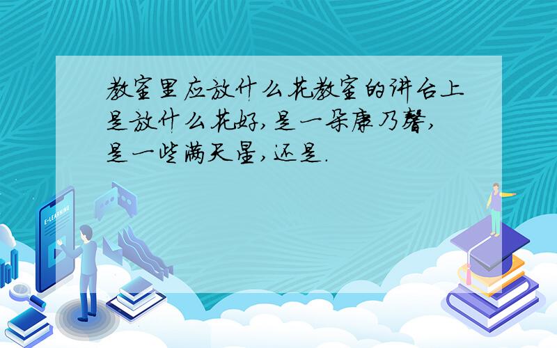 教室里应放什么花教室的讲台上是放什么花好,是一朵康乃馨,是一些满天星,还是.