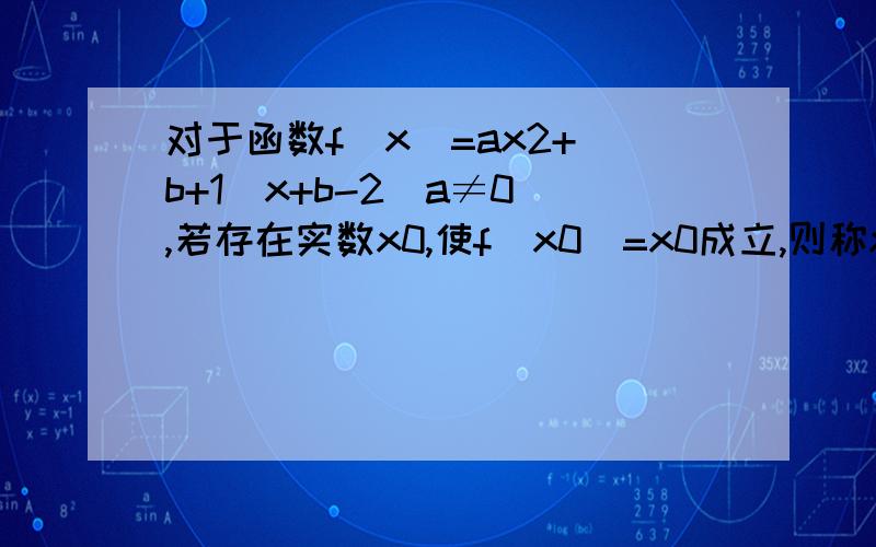 对于函数f（x）=ax2+（b+1）x+b-2（a≠0）,若存在实数x0,使f（x0）=x0成立,则称x0为f（x）的不动点．（1）当a=2,b=-2时,求f（x）的不动点；（2）若对于任何实数b,函数f（x）恒有两相异的不动点,求