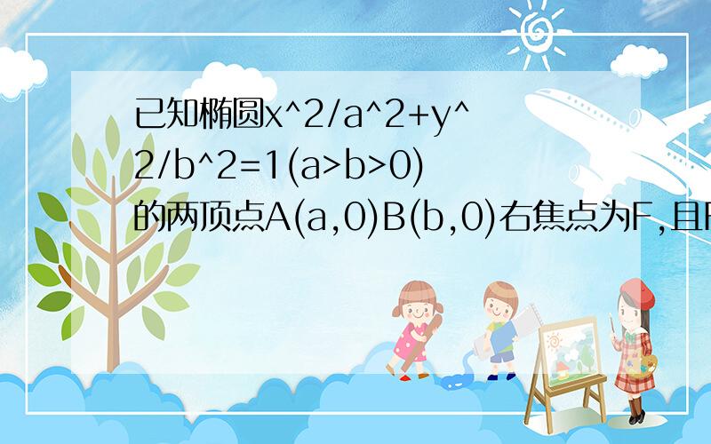 已知椭圆x^2/a^2+y^2/b^2=1(a>b>0)的两顶点A(a,0)B(b,0)右焦点为F,且F到直线AB的距离等于F到原点的距离椭圆离心率满足A（0,根号2 /2)B(根号2/2,1)C（0,根号2-1）D（根号2-1,1）求详解