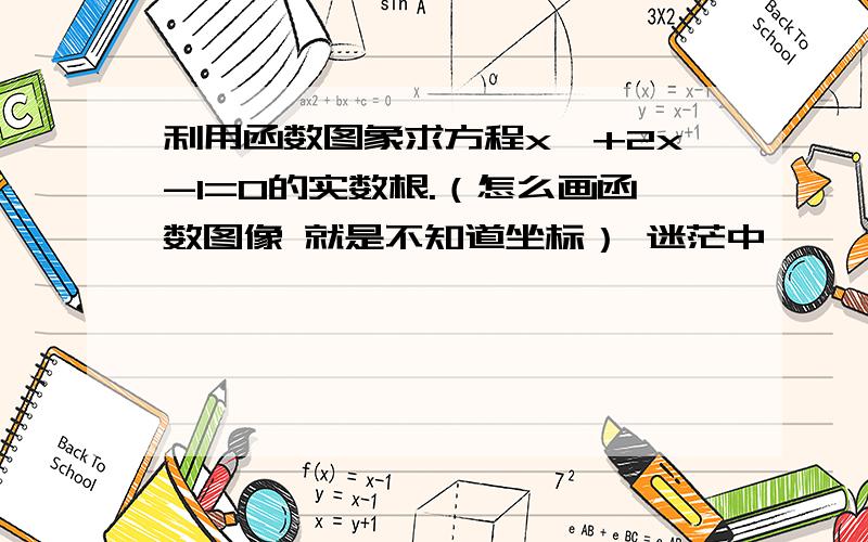 利用函数图象求方程x^+2x-1=0的实数根.（怎么画函数图像 就是不知道坐标） 迷茫中