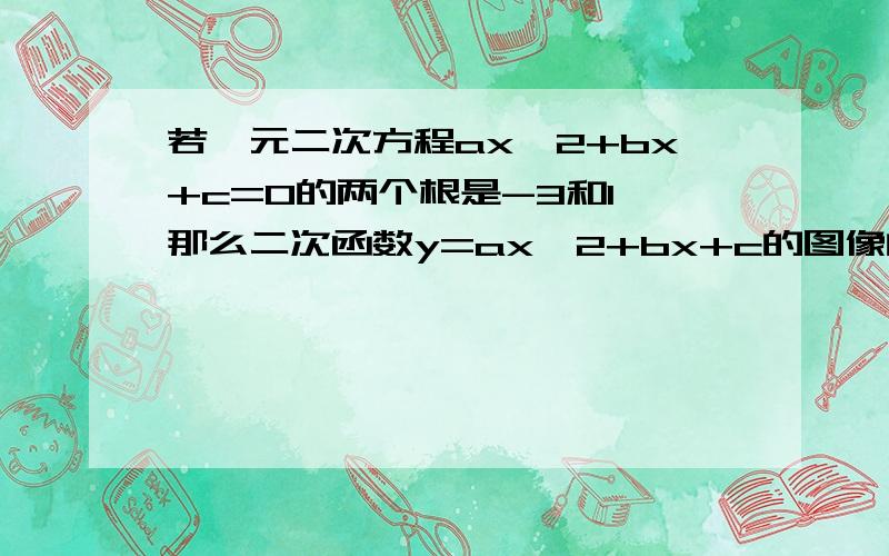 若一元二次方程ax^2+bx+c=0的两个根是-3和1,那么二次函数y=ax^2+bx+c的图像的对称轴式直线（）A x=-3 B x=-2C x=-1 D x=1