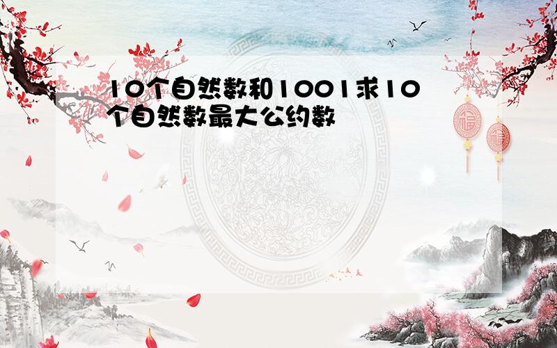 10个自然数和1001求10个自然数最大公约数