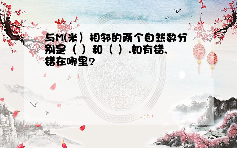 与M(米）相邻的两个自然数分别是（ ）和（ ）.如有错,错在哪里?