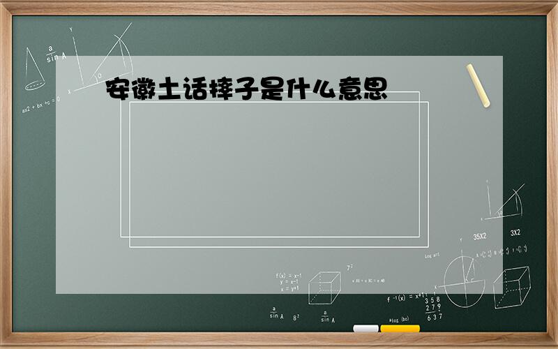 安徽土话摔子是什么意思