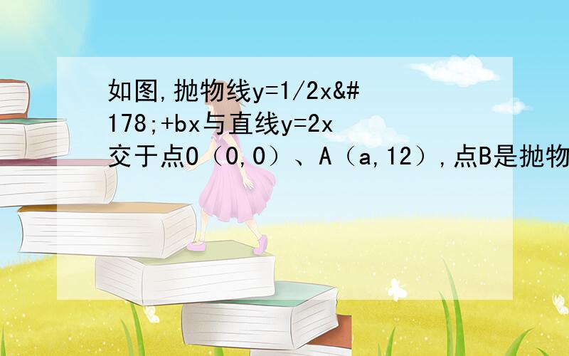 如图,抛物线y=1/2x²+bx与直线y=2x交于点O（0,0）、A（a,12）,点B是抛物线上O、A之间的一个动点过点B分别作x轴、y轴的平行线与直线OA交于点C、E（3）以BC为边构造矩形BCDE,设点D的坐标为（m,n）