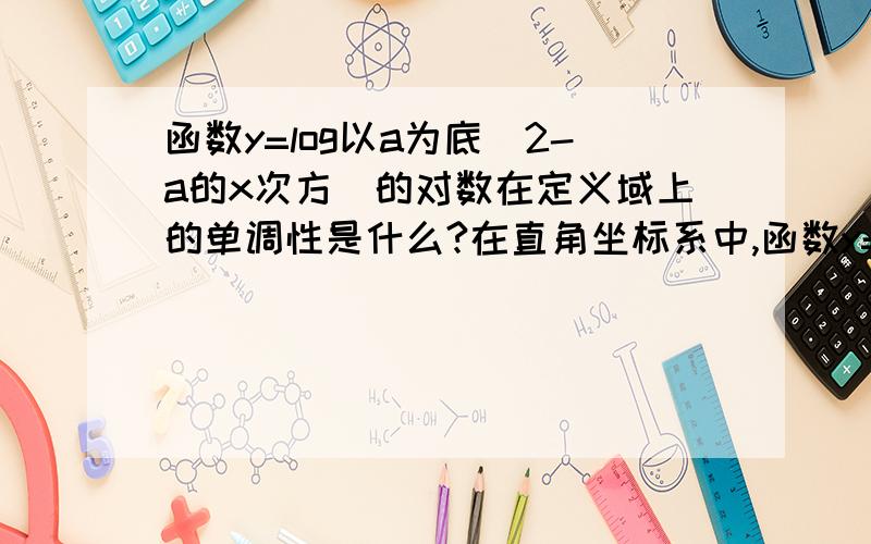 函数y=log以a为底（2-a的x次方）的对数在定义域上的单调性是什么?在直角坐标系中,函数y=|x+2|+3的图像关于?对称 函数图像y1=2的x次方,y2=2的x次方/4-1,怎样由y2得到y1（图像）?定义运算a☆b为：a