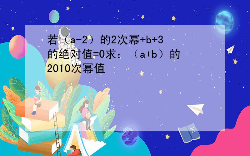 若（a-2）的2次幂+b+3的绝对值=0求：（a+b）的2010次幂值