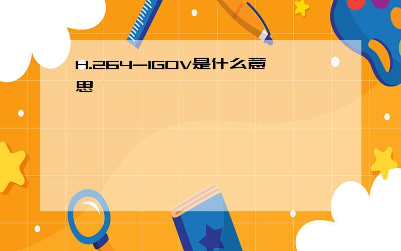 H.264-1GOV是什么意思