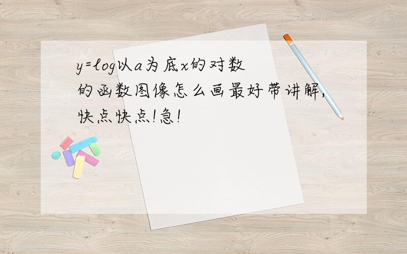 y=log以a为底x的对数 的函数图像怎么画最好带讲解,快点快点!急!