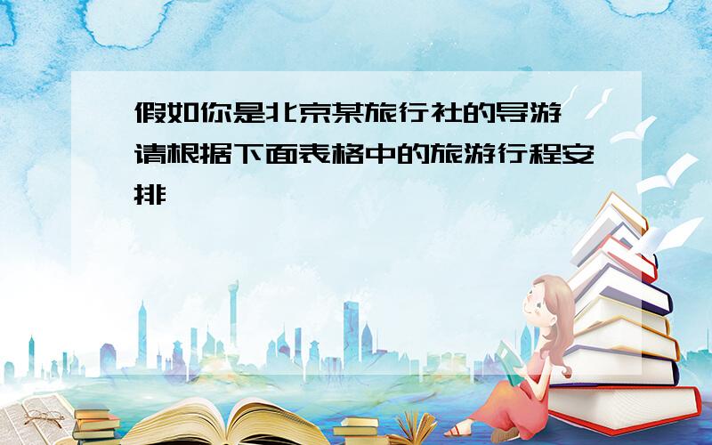 假如你是北京某旅行社的导游,请根据下面表格中的旅游行程安排,