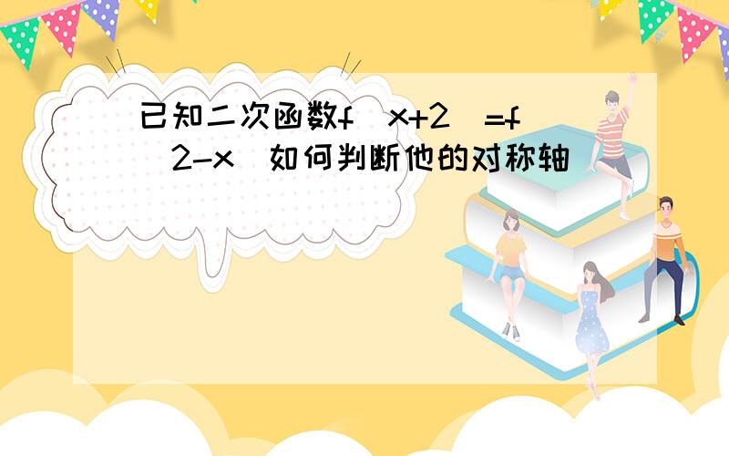 已知二次函数f(x+2)=f（2-x)如何判断他的对称轴