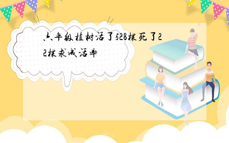 六年级植树活了528棵死了22棵求成活率