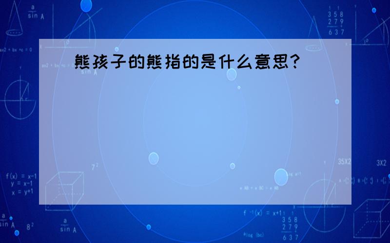 熊孩子的熊指的是什么意思?