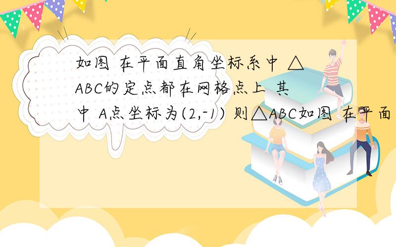 如图 在平面直角坐标系中 △ABC的定点都在网格点上 其中 A点坐标为(2,-1) 则△ABC如图 在平面直角坐标系中 △ABC的定点都在网格点上 其中 A点坐标为(2,-1) 则△ABC面积tu