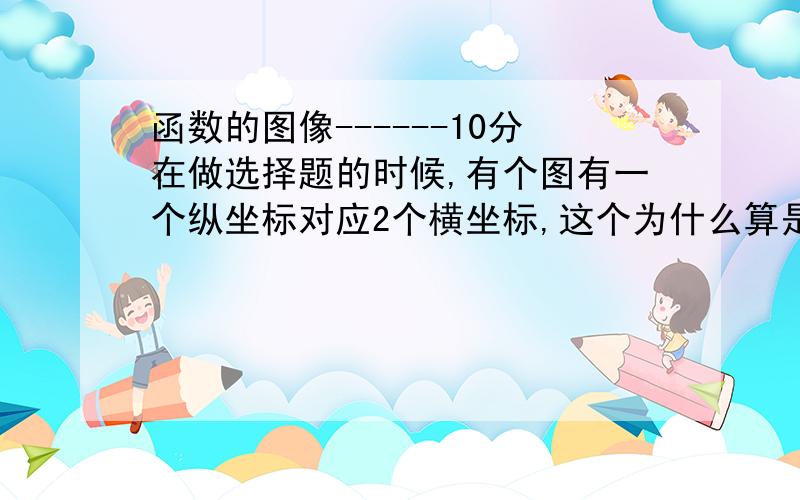 函数的图像------10分在做选择题的时候,有个图有一个纵坐标对应2个横坐标,这个为什么算是函数图.不是说1个自变量只有1个横坐标吗?那么反过来,1个横坐标对应2个纵坐标的图为什么不是函数