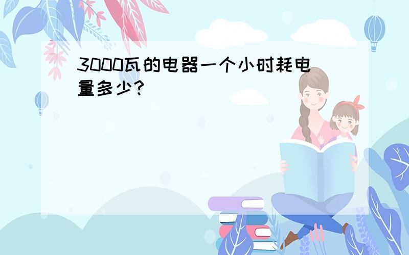 3000瓦的电器一个小时耗电量多少?